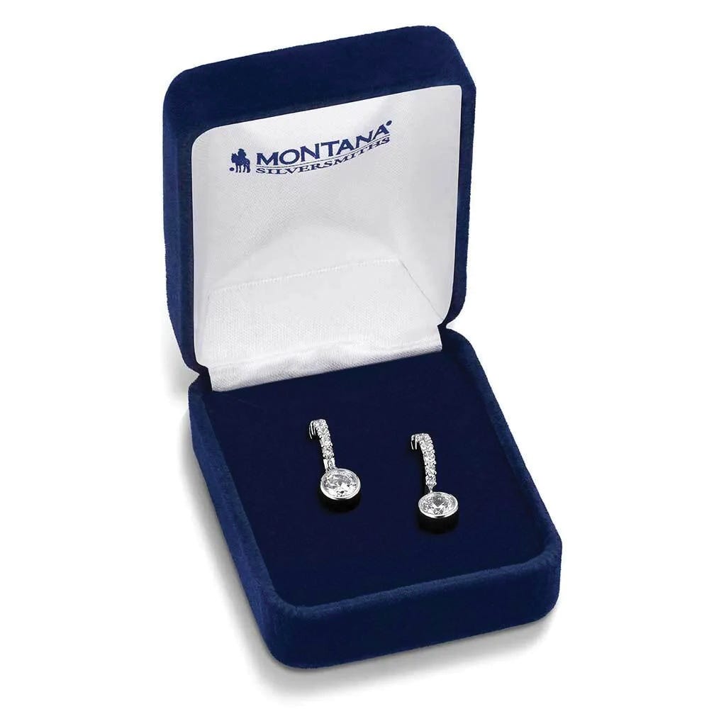 Montana Silversmiths ER6221 Earrings, Zirconia Crystal, Brass/Stainless Steel