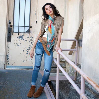 Fringe Scarves Nashville Silk Scarf, L