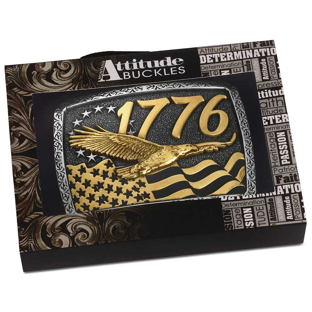 Montana Silversmiths Independent Since 1776 Square Belt Buckle