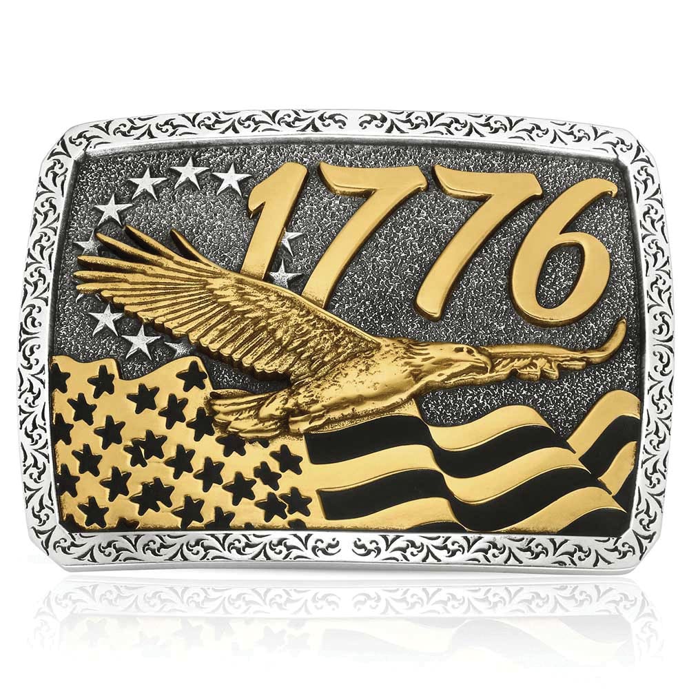 Montana Silversmiths Independent Since 1776 Square Belt Buckle