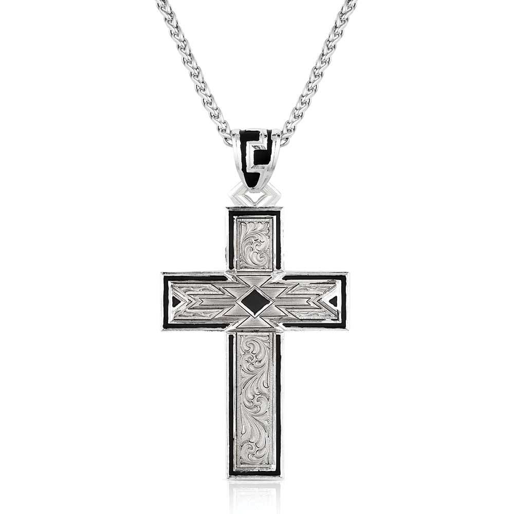 Montana Silversmiths NC6171 Necklace, Men's, Southwest Horizon Cross, Brass