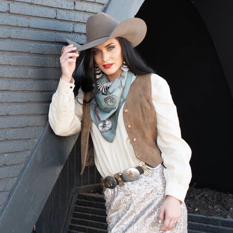 Fringe Scarves Flagstaff Silk Scarf, Chambray, L