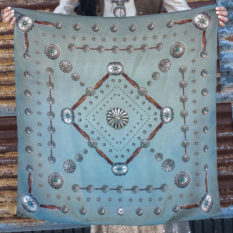 Fringe Scarves Flagstaff Silk Scarf, Chambray, L