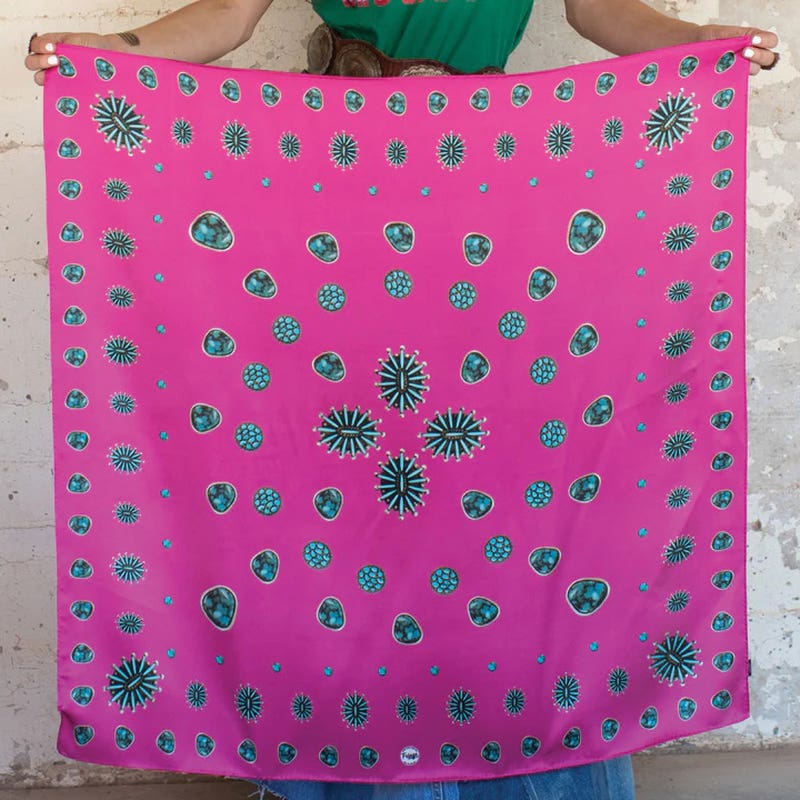 Fringe Scarves Gallop Silk Scarf, Pink, L
