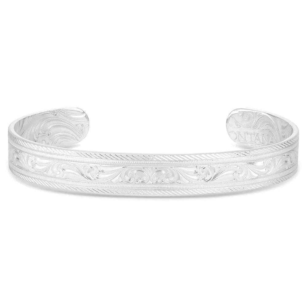Montana Silversmiths BC6063 Cuff Bracelet, One-Size, Engraved, Etched, Brass