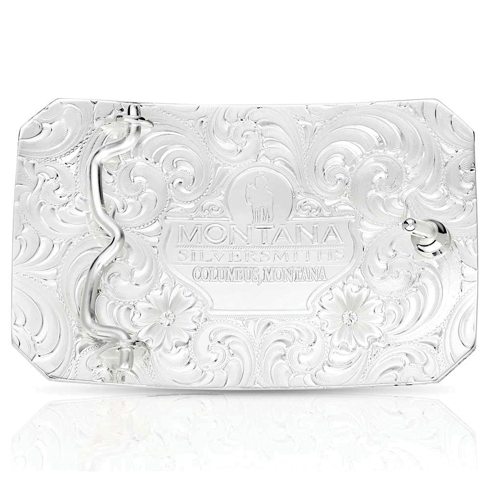Montana Silversmiths Longhorn Cattle Drive Square Belt Buckle
