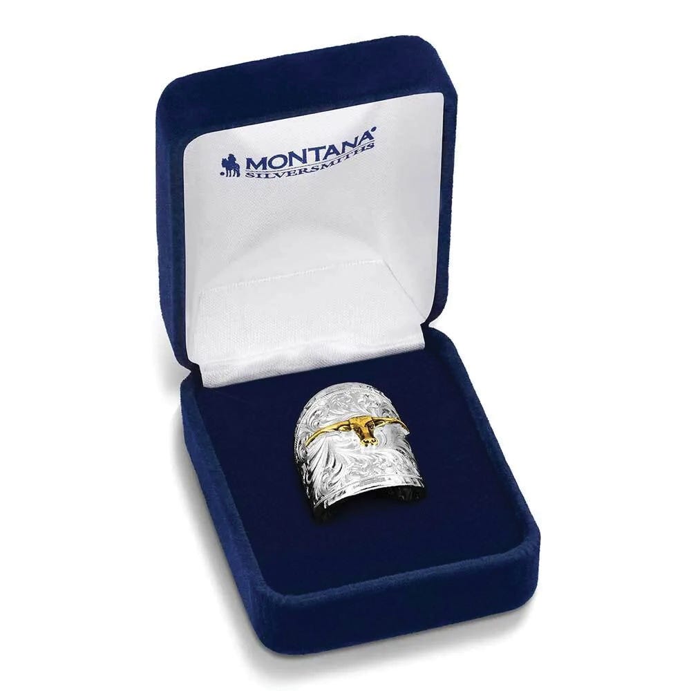 Montana Silversmiths RG155-384S Ring, One-Size, Engraved, Open Back, Brass