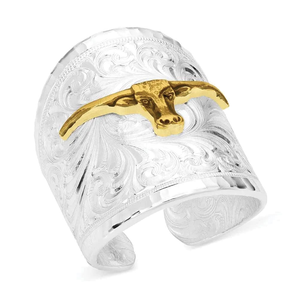 Montana Silversmiths RG155-384S Ring, One-Size, Engraved, Open Back, Brass