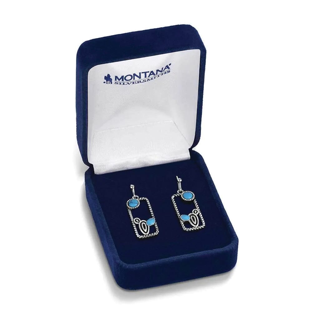 Montana Silversmiths ER6327 Earrings, Turquoise, Brass/Stainless Steel