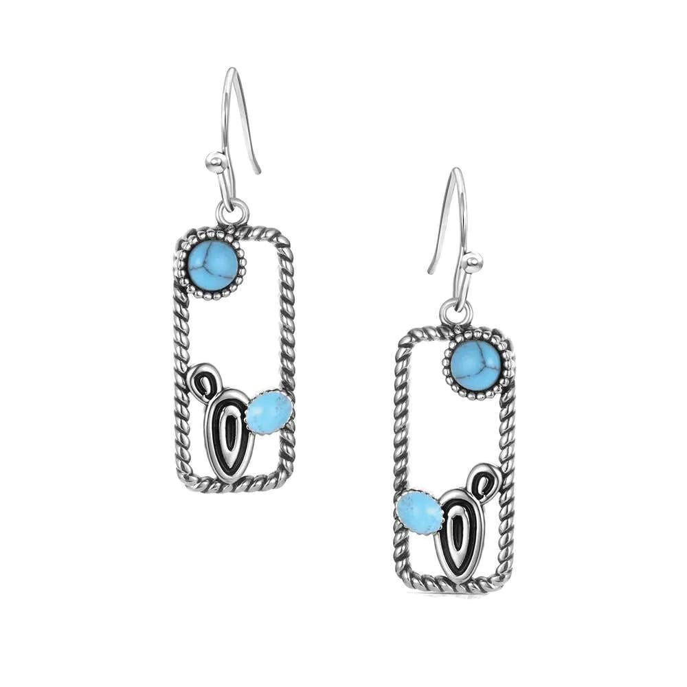 Montana Silversmiths ER6327 Earrings, Turquoise, Brass/Stainless Steel