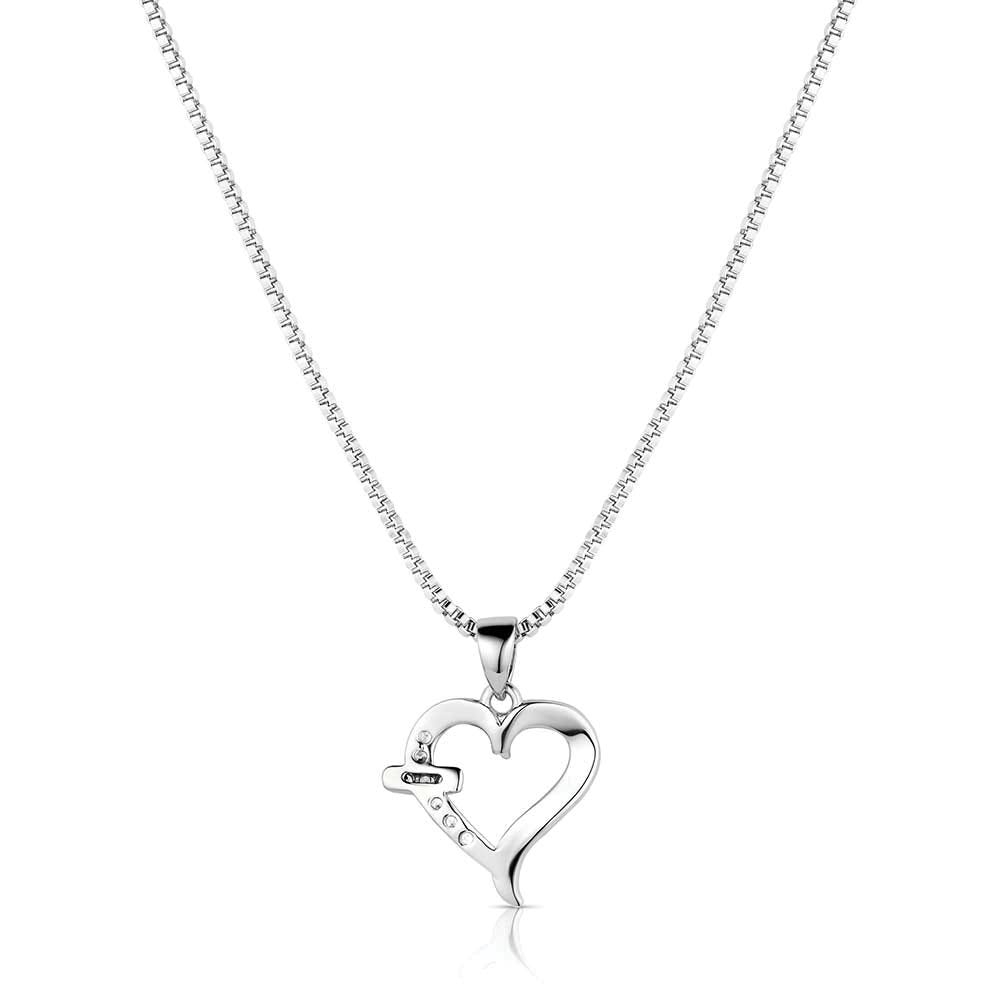 Montana Silversmiths NC6226 Necklace, With Love Heart, Cubic Zirconia Crystal, Brass