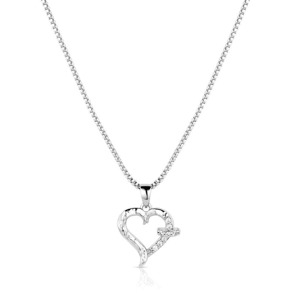 Montana Silversmiths NC6226 Necklace, With Love Heart, Cubic Zirconia Crystal, Brass