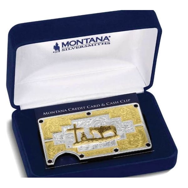 Montana Silversmiths CRCARD6173-731M Card and Cash Case, Brass, Gold/Silver