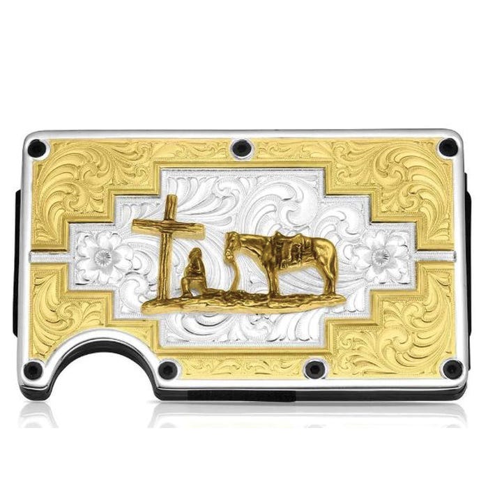 Montana Silversmiths CRCARD6173-731M Card and Cash Case, Brass, Gold/Silver