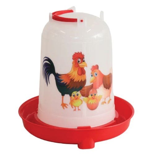 Little Giant Illustrated Poultry Waterer with Leg, 5 qt, Plastic