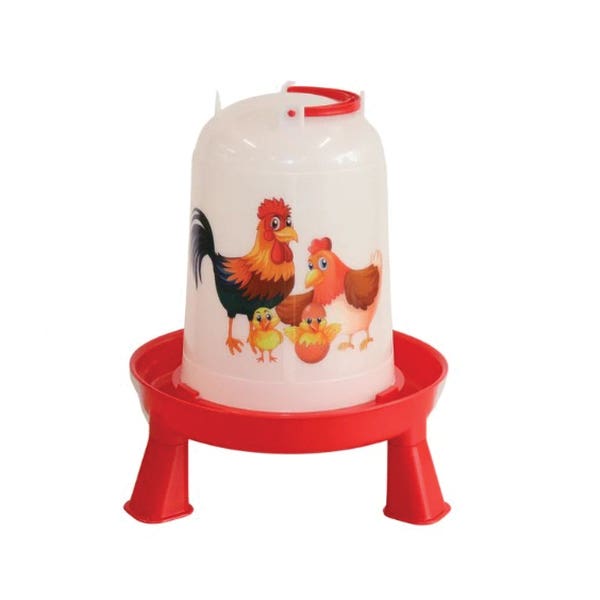 Little Giant Illustrated Poultry Waterer with Leg, 5 qt, Plastic