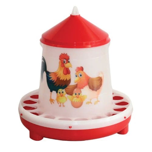 Little Giant Illustrated Poultry Feeder with Leg, 8.5 lb, Plastic
