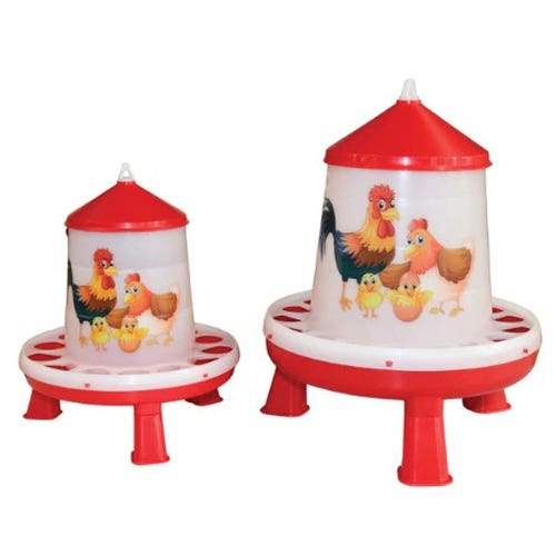 Little Giant Illustrated Poultry Feeder with Leg, 8.5 lb, Plastic