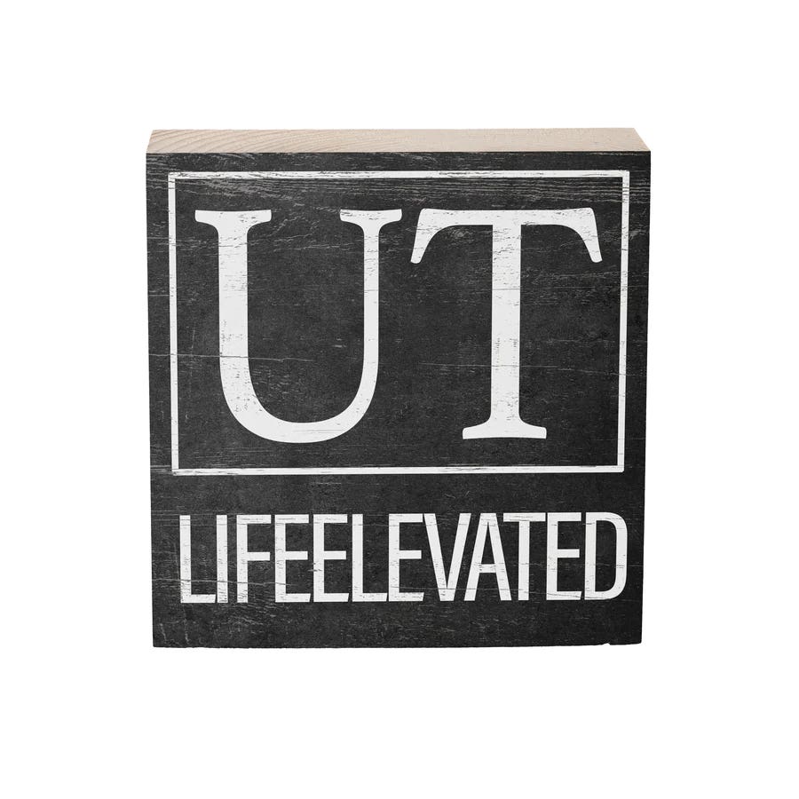 Evergreen Enterprises State Sign Block Utah Table Decor, Wood