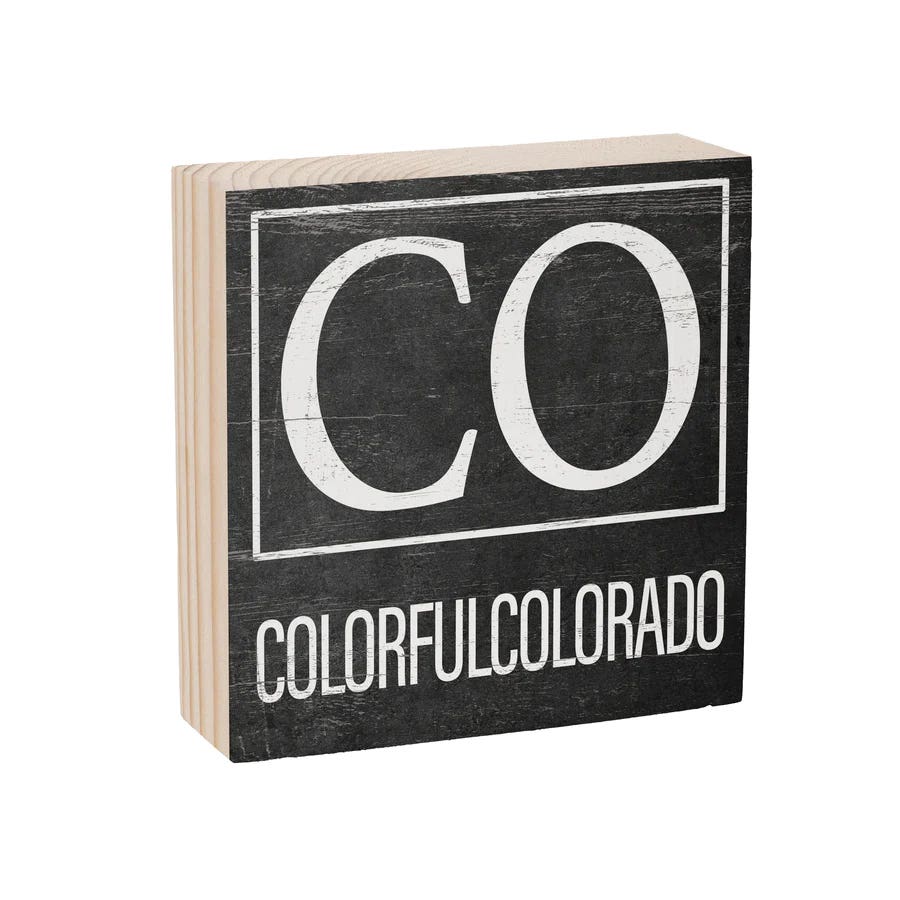 Evergreen Enterprises State Sign Block Colorado Table Decor, Wood