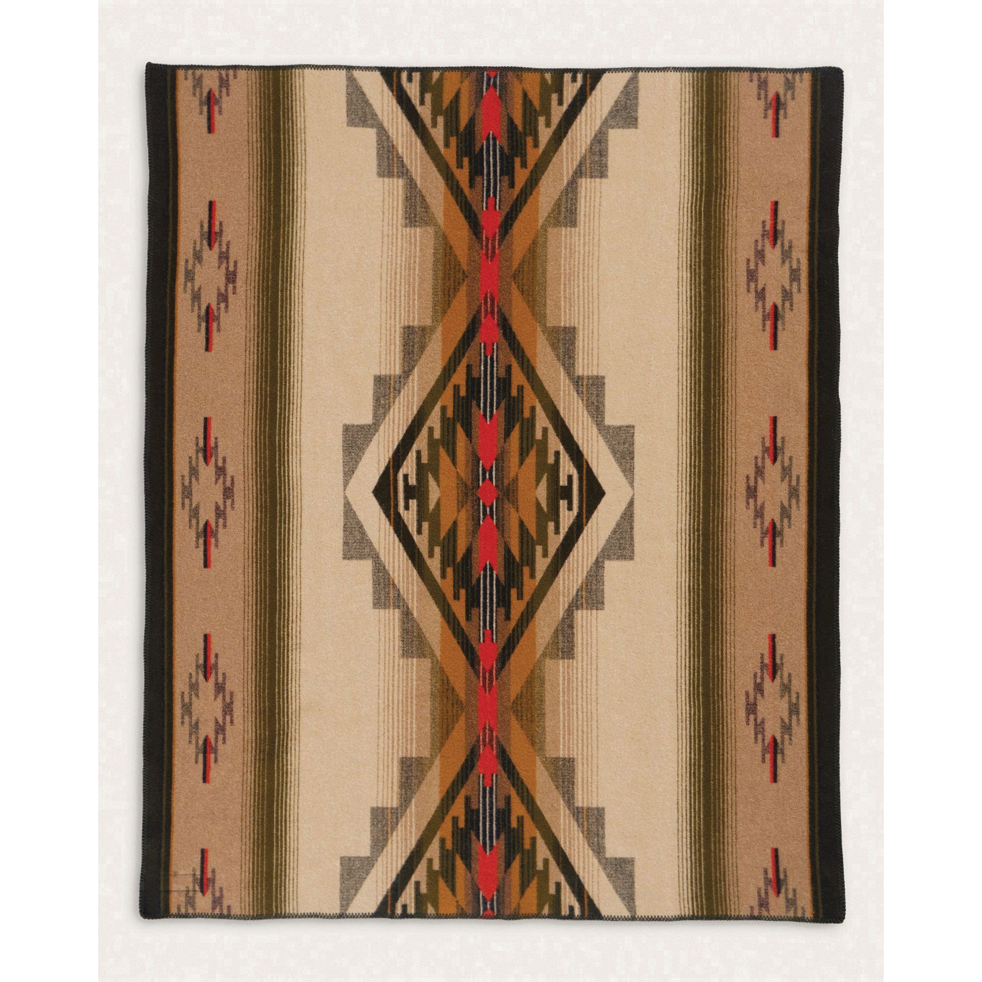Pendleton ZF638-57341 Throw, 54 in L, 64 in W, Jacquard Pattern, Cotton/Wool, Tumalo