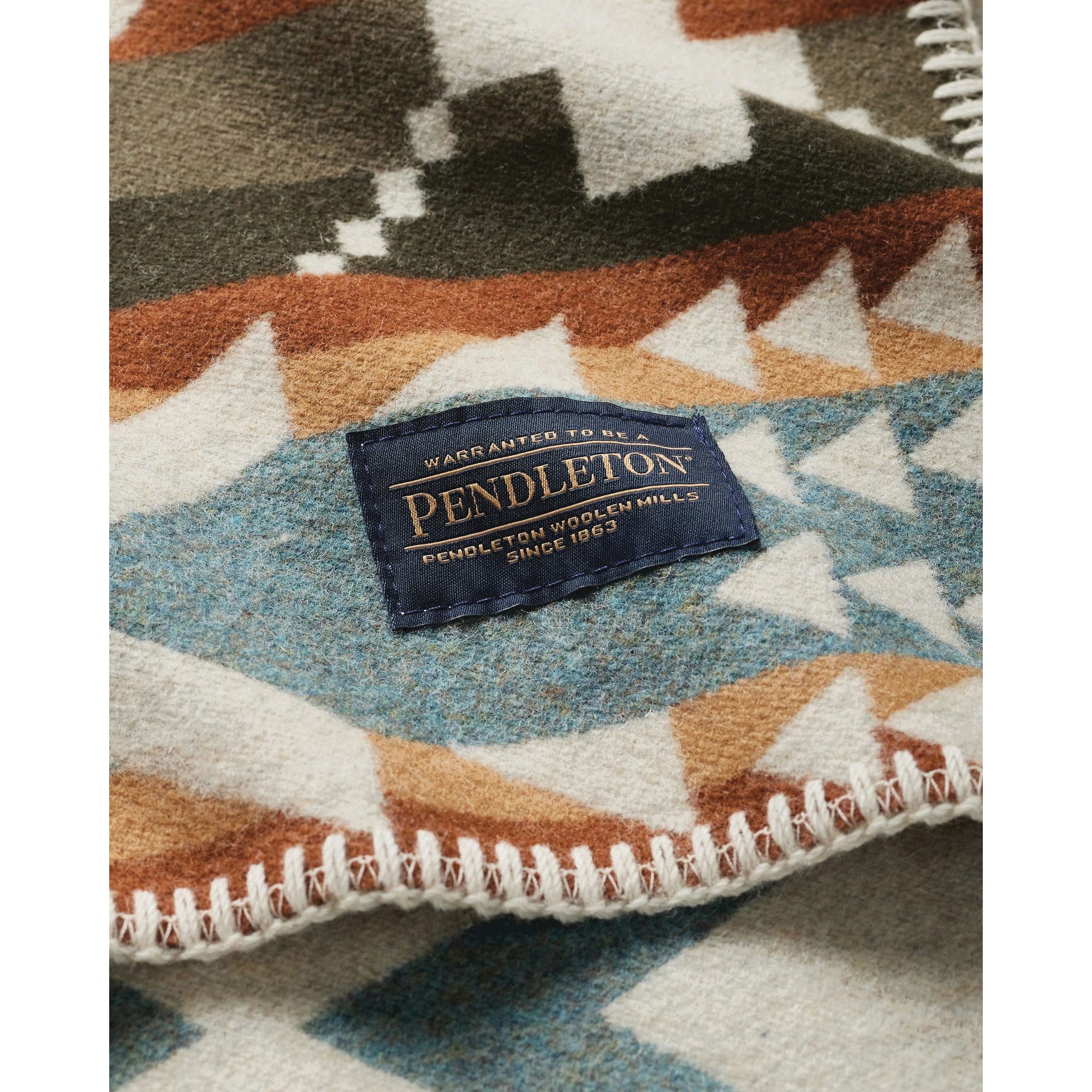 Pendleton Nehalem Series ZG725-57283 Saddle Blanket, 68 in L, 39 in W, Cotton/Wool, Natural