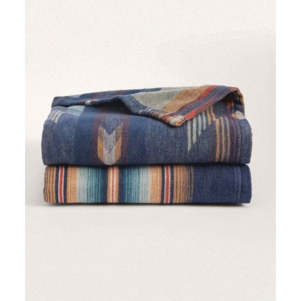 Pendleton XF636-57360 Throw Gift Pack, 50 in L, 60 in W, Organic Cotton, Wyeth Falls Denim