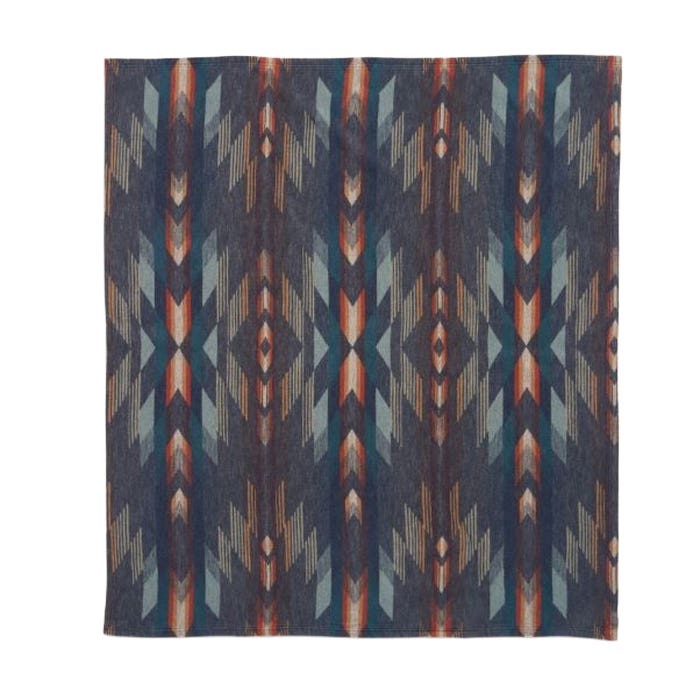 Pendleton XF636-57360 Throw Gift Pack, 50 in L, 60 in W, Organic Cotton, Wyeth Falls Denim
