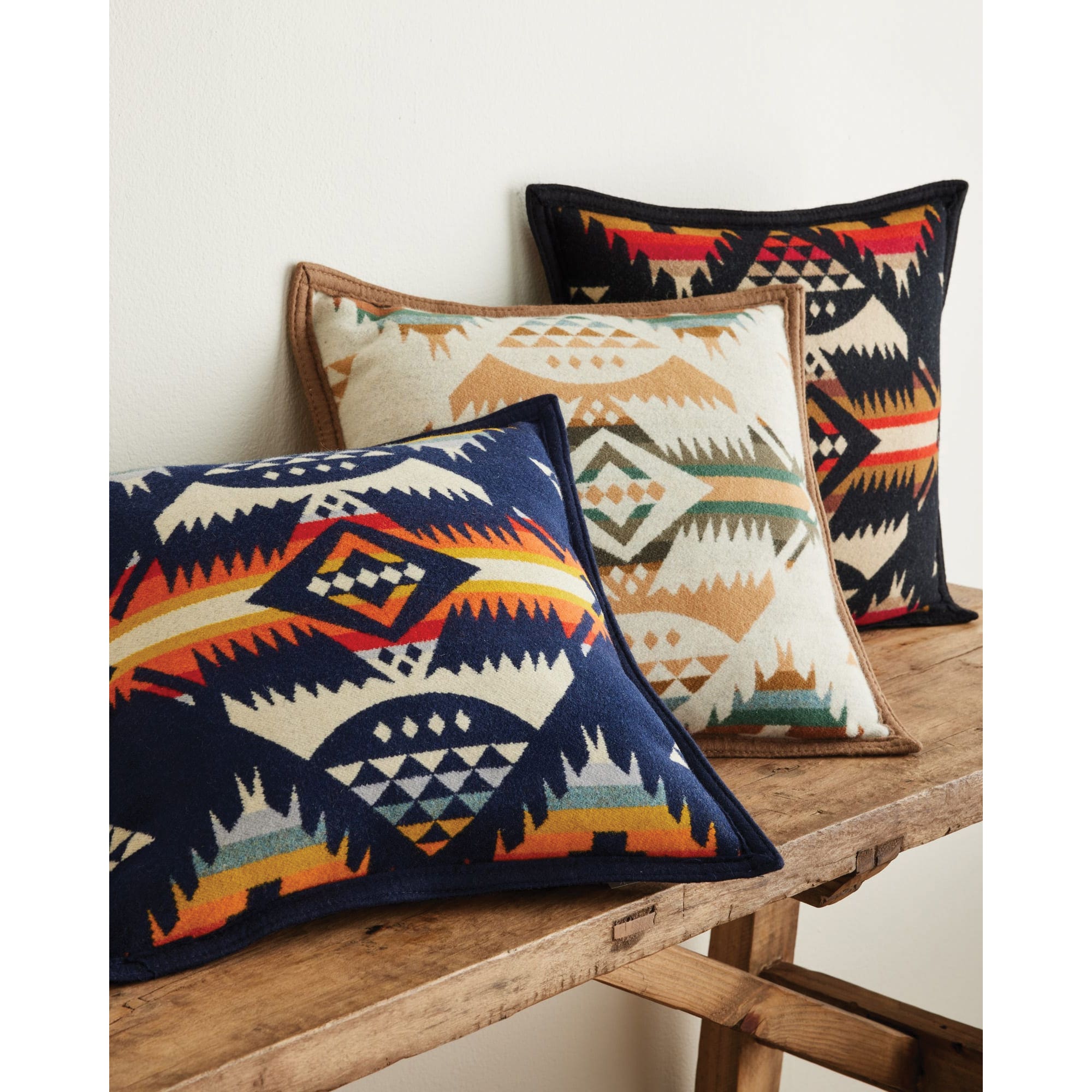 Pendleton Nehalem Series XP515-57282 Saddle Accent Pillow, 16 in L, 16 in W, One-Size Pillow, Feather Fill, Navy