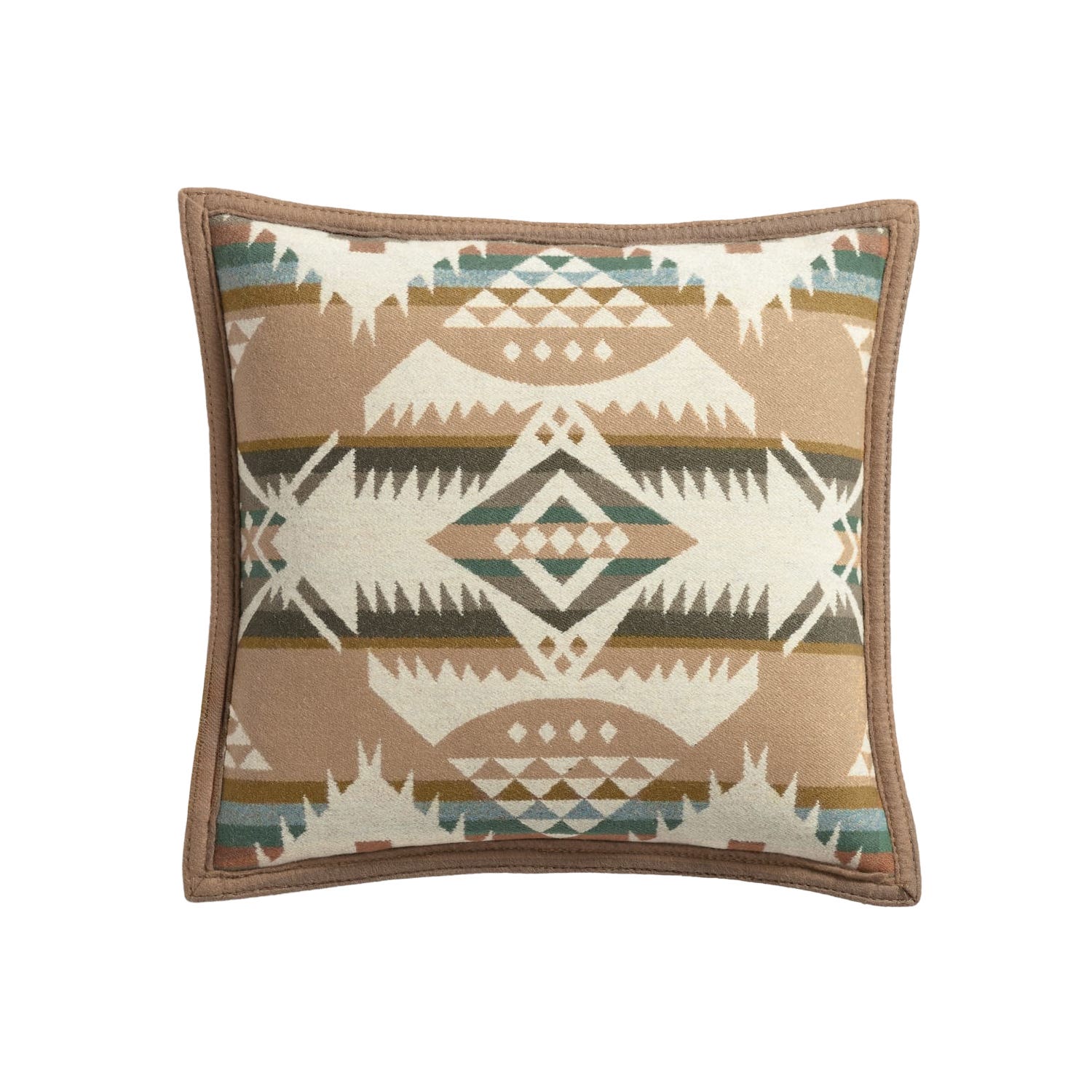 Pendleton Nehalem Series XP515-57283 Saddle Accent Pillow, 16 in L, 16 in W, One-Size Pillow, Feather Fill, Natural