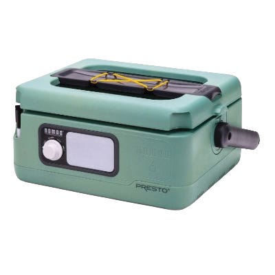 Presto Nomad Series 06016 Traveling Slow Cooker, 6 qt, 120 VAC, 200 W, Button Control, Ceramic/Plastic, Green