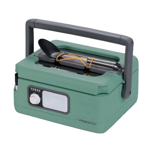 Presto Nomad Series 06016 Traveling Slow Cooker, 6 qt, 120 VAC, 200 W, Button Control, Ceramic/Plastic, Green