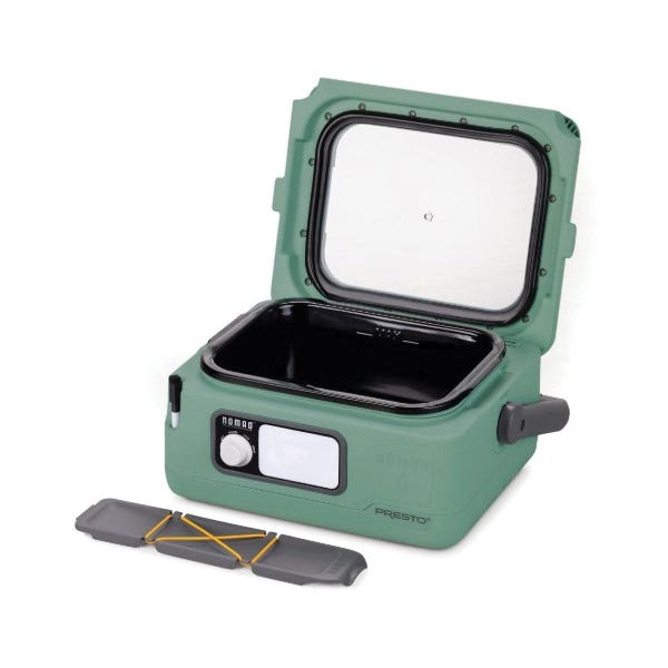 Presto Nomad Series 06016 Traveling Slow Cooker, 6 qt, 120 VAC, 200 W, Button Control, Ceramic/Plastic, Green