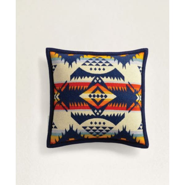Pendleton Nehalem Series XP515-57282 Saddle Accent Pillow, 16 in L, 16 in W, One-Size Pillow, Feather Fill, Navy