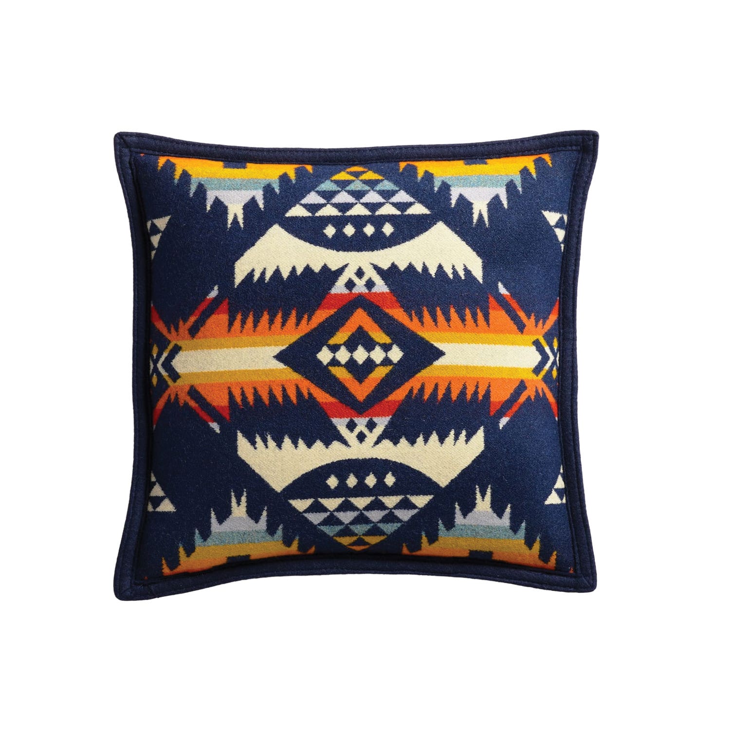 Pendleton Nehalem Series XP515-57282 Saddle Accent Pillow, 16 in L, 16 in W, One-Size Pillow, Feather Fill, Navy