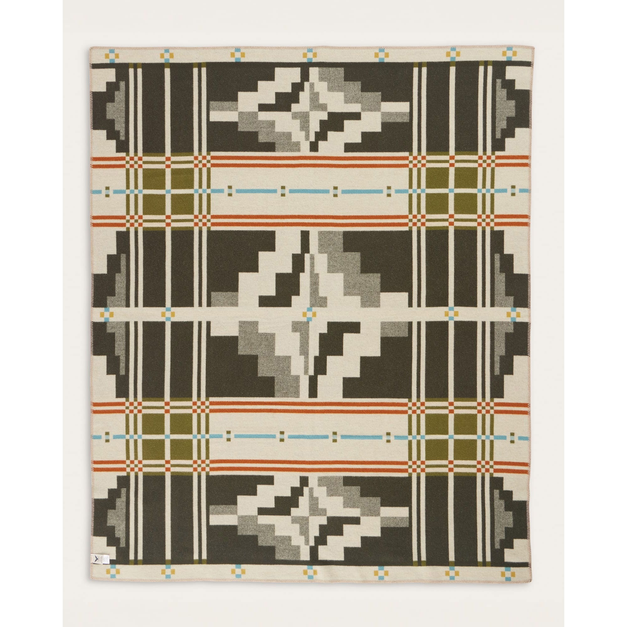 Pendleton ZE477-57340 Robe Blanket, 64 in L, 80 in W, Square Pattern, Cotton/Wool, Seven Springs