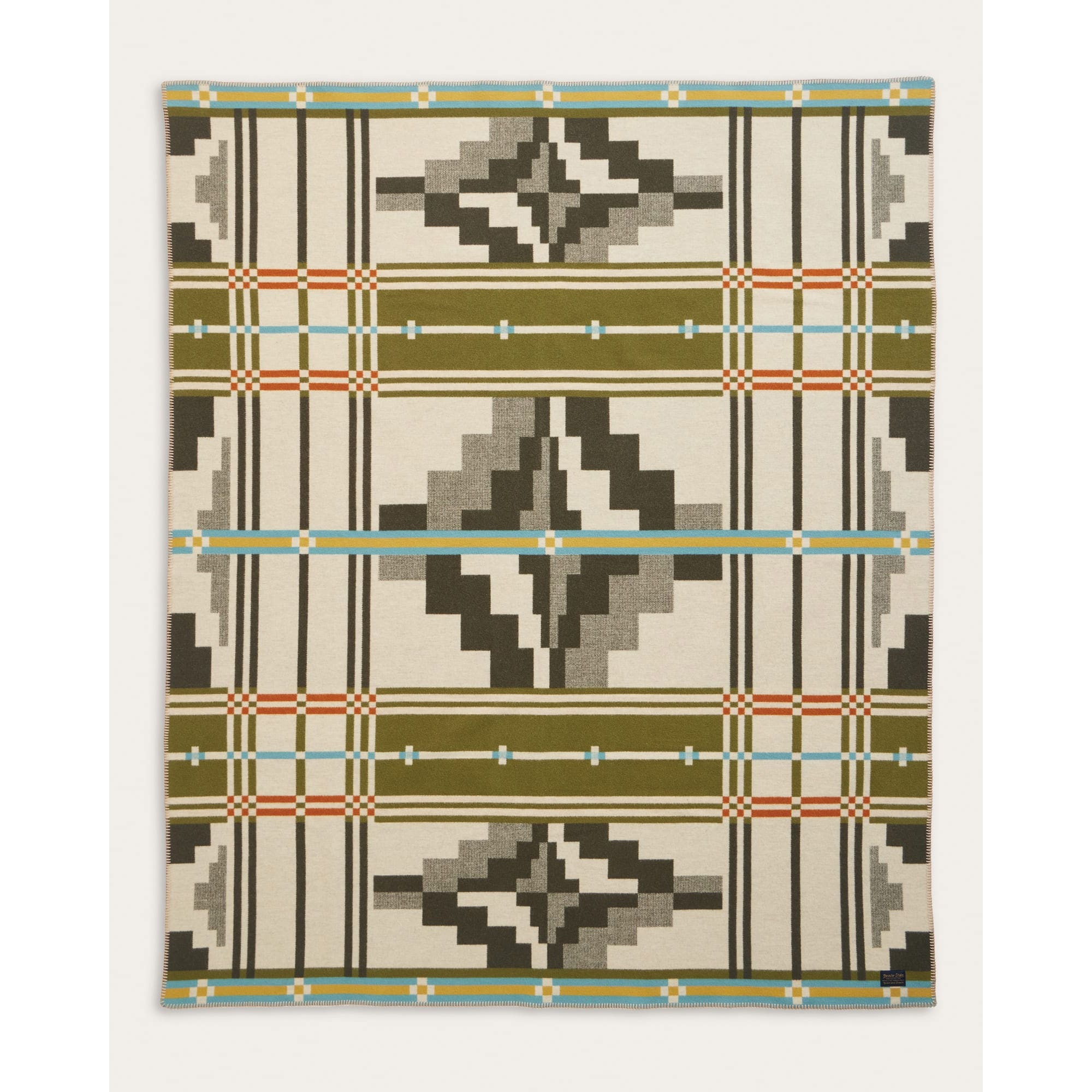 Pendleton ZE477-57340 Robe Blanket, 64 in L, 80 in W, Square Pattern, Cotton/Wool, Seven Springs
