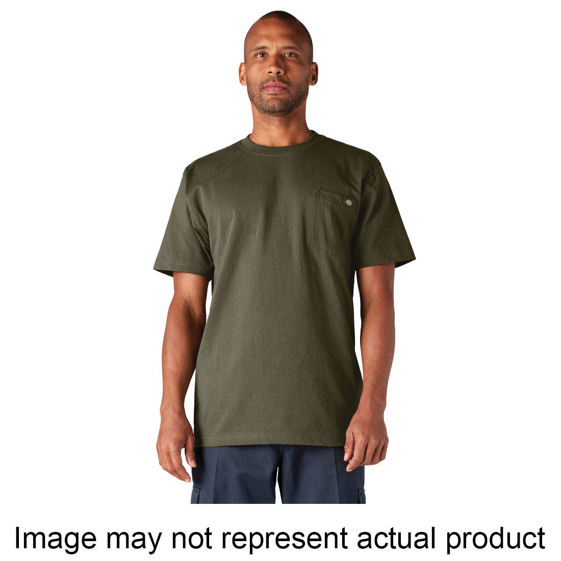 Dickies WS450F90-WHTGRY-M T-Shirt, M, Cotton, Gray/White, Tagless, Short Sleeve, Relaxed Fit