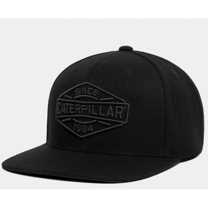 CAT 1090076-BLK-OS Cap, 3D Embroidery, One-Size, Acrylic/Spandex/Wool, Black