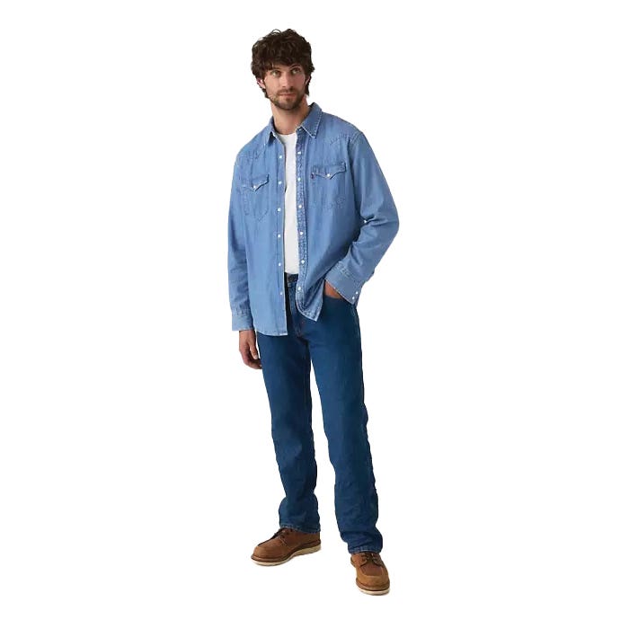 Levi's 557 Series 001Y00003-34X34 Western Jeans, 34 in W, In Range- Blue, Bootcut, Straight Fit, Stretchable