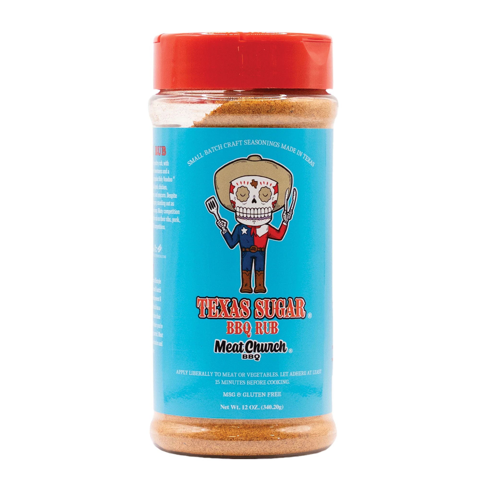 Meat Church BBQ 703355943922 BBQ Rub, Texas Sugar, 12 oz Bottle
