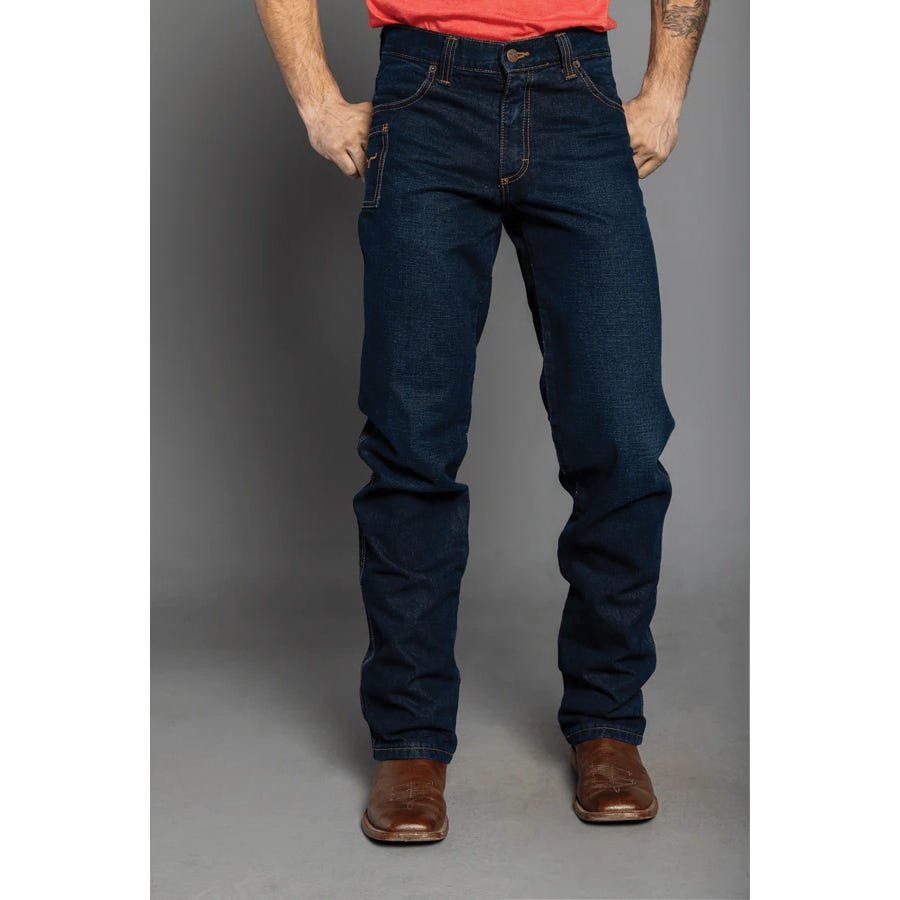 Kimes Ranch MJE0000012-40X36 Jeans, 40 in W, 36 in L, Dark Indigo, Bootcut, Relaxed Fit