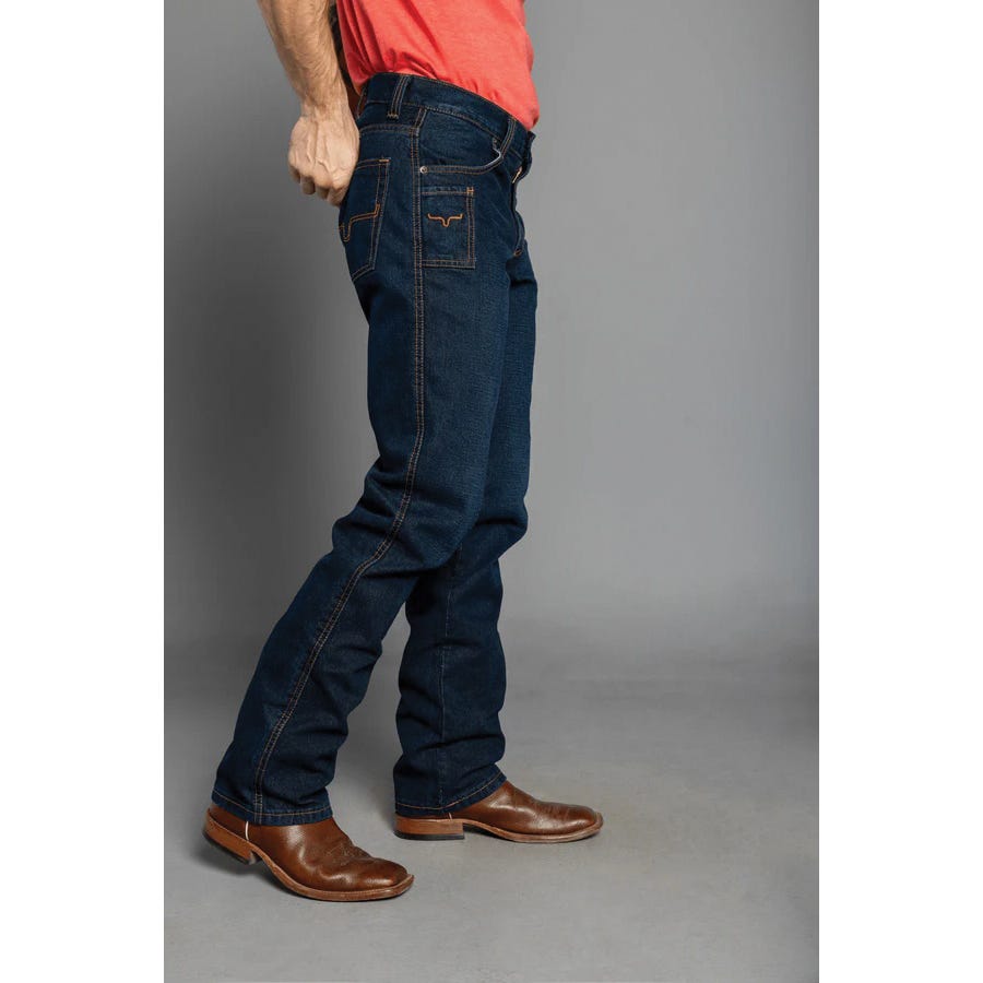 Kimes Ranch MJE0000012-40X36 Jeans, 40 in W, 36 in L, Dark Indigo, Bootcut, Relaxed Fit