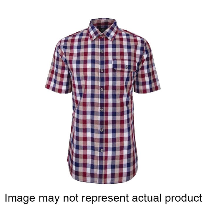 California MANUFACTURING DOMINIC Series C000163M-26013-L Shirt, L, Cotton/Polyester, Slate, Check, Button-Down