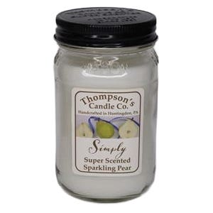 Thompson's Candle Co Simply Super Scented Series XSPSM Candle, 12 oz, Sparkling Pear, 55 hr