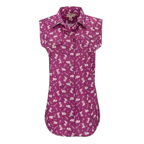 Canyon Guide Outfitters Tanya Series Top Cotton, Berry Cowgirl Size Large - 958082