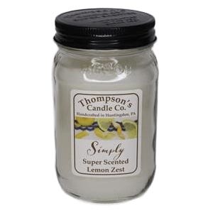 Thompson's Candle Co Simply Super Scented Series XLZSM Candle, 12 oz, Lemon Zest, 55 hr