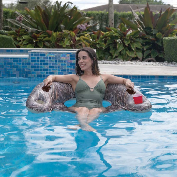 PoolCandy RealTree Max 7 Series Jumbo Sun Chair Pool Float, Inflatable Profile, PVC, Camouflage