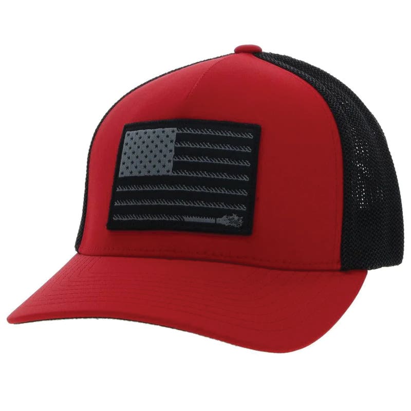 Hooey Flexfit 2110RDBK-02 Hat, Liberty Roper, Men's, S/M, L/XL, Black/Gray