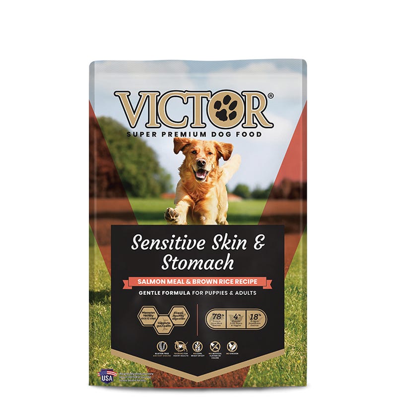 Victor 502900 Super Premium Dog Food, All, Dry Kibble, Salmon Meal and Brown Rice, 30 lb Bag